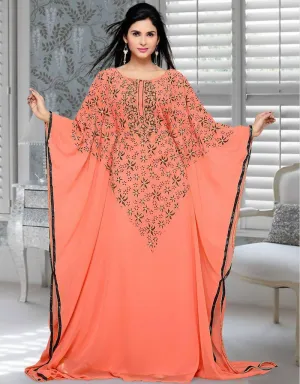 Agreeable Faux Georgette Trendy Kaftan