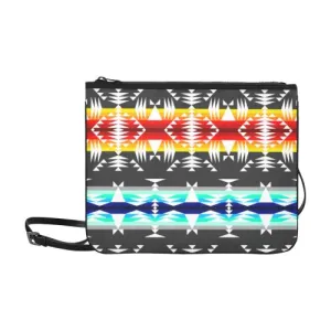 Between the Mountains Gray Slim Clutch Bag