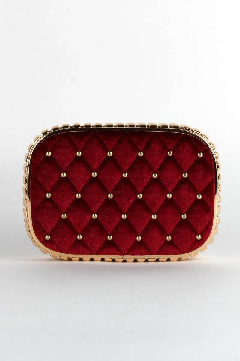 Catherine Velvet & Studded Elegant Evening Bag by Voodoo Vixen