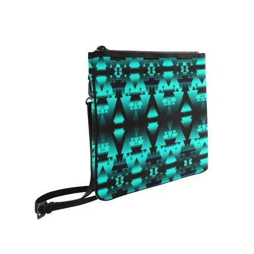 Dark-Deep Lake-Winter-Camp Slim Clutch Bag