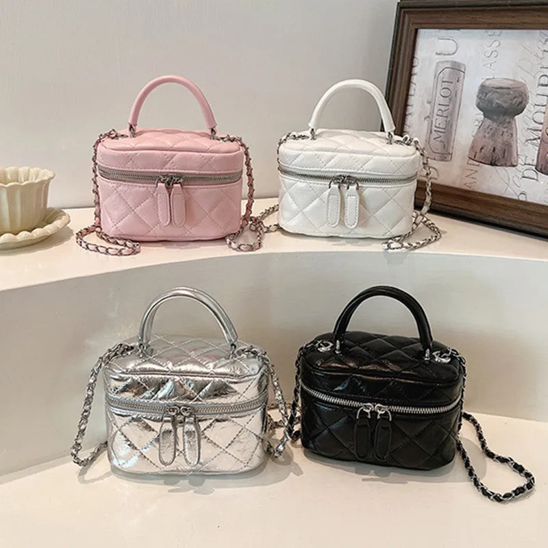 Diamond Embroidery Thread Small Bag for Women This Year Popular Western Style All-Matching Box Bag Fashion Trending Chain Messenger Bag Wholesale