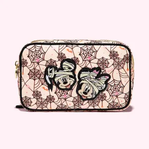 Double Zip Pouch with Mickey & Minnie Mouse Mummy Patches