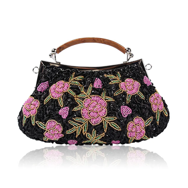 Elegant Handmade Embroidery Beaded Evening Bag