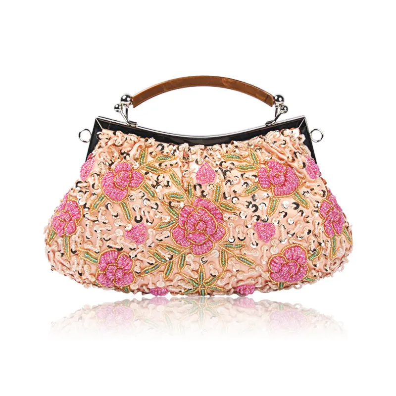 Elegant Handmade Embroidery Beaded Evening Bag