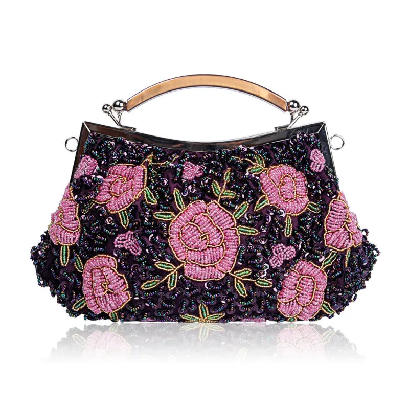 Elegant Handmade Embroidery Beaded Evening Bag