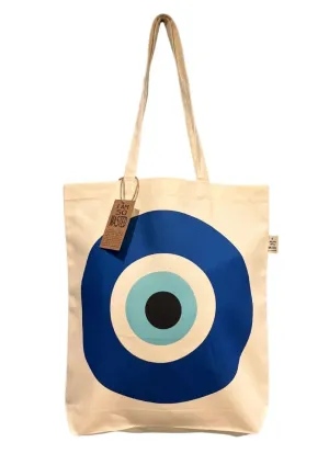 Evil Eye Recycled Tote Bag