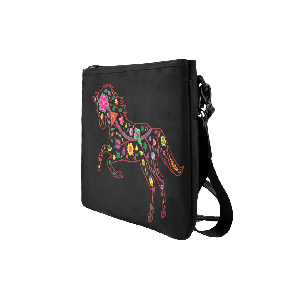 Floral Horse Slim Clutch Bag