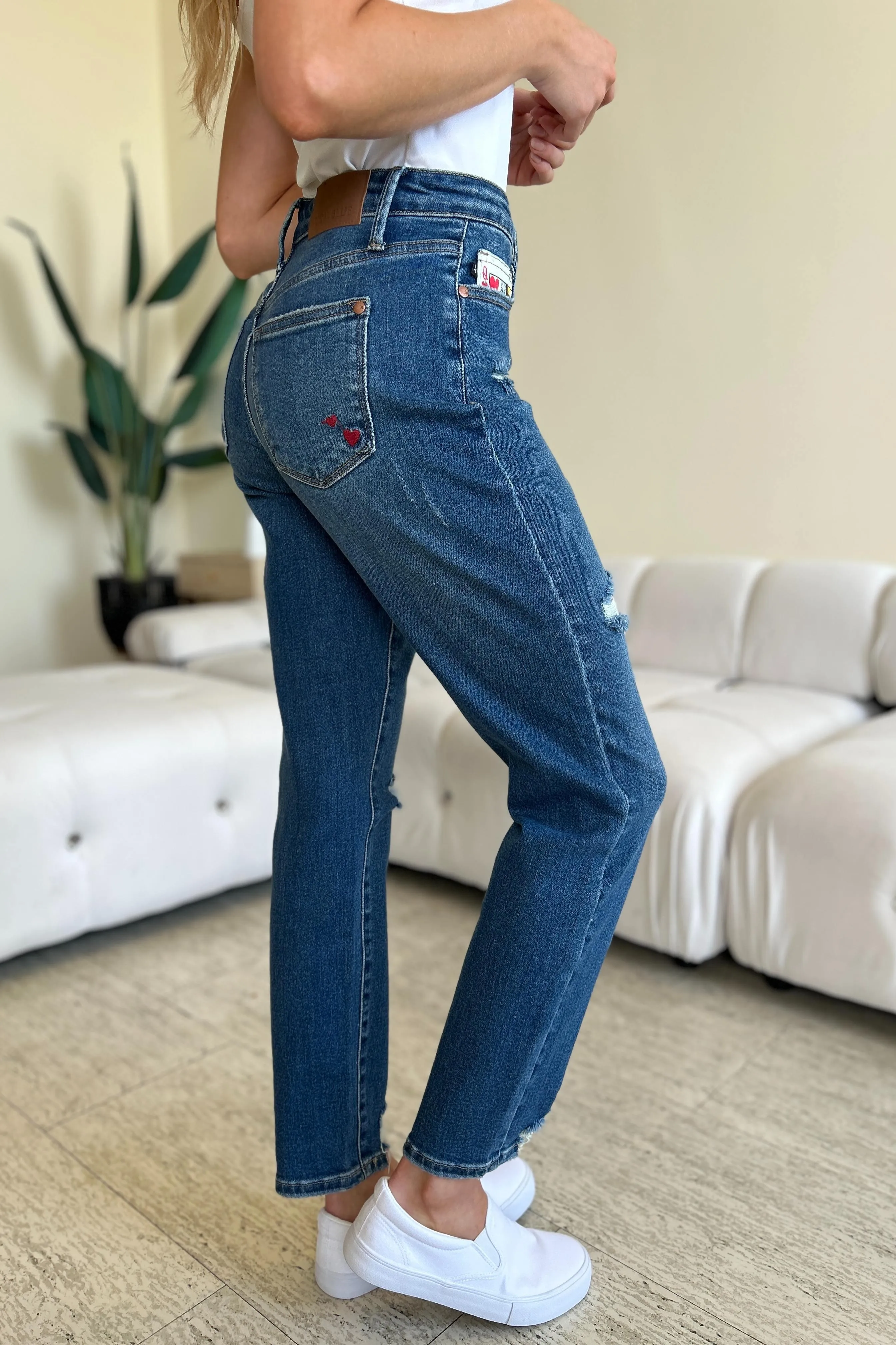 Full Size Coin Pocket BF Jeans