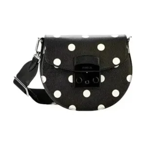 Furla Metropolis Polka Dot Mini Crossbody Round - Black/Nero