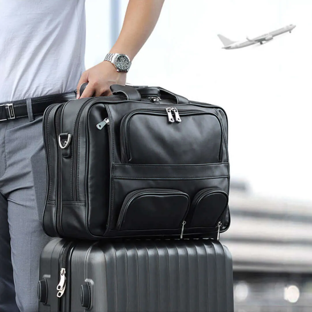 Genuine Leather 17-Inch Laptop Bag for Men – Sleek & Functional