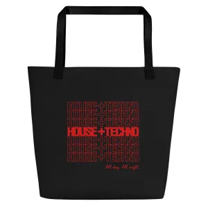 House   Techno Large Tote Bag