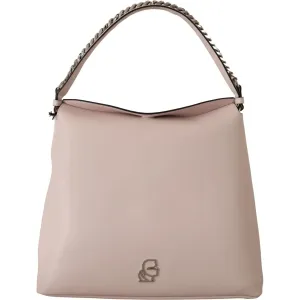 Karl Lagerfeld Elegant Mauve Chalk Leather Shoulder Bag