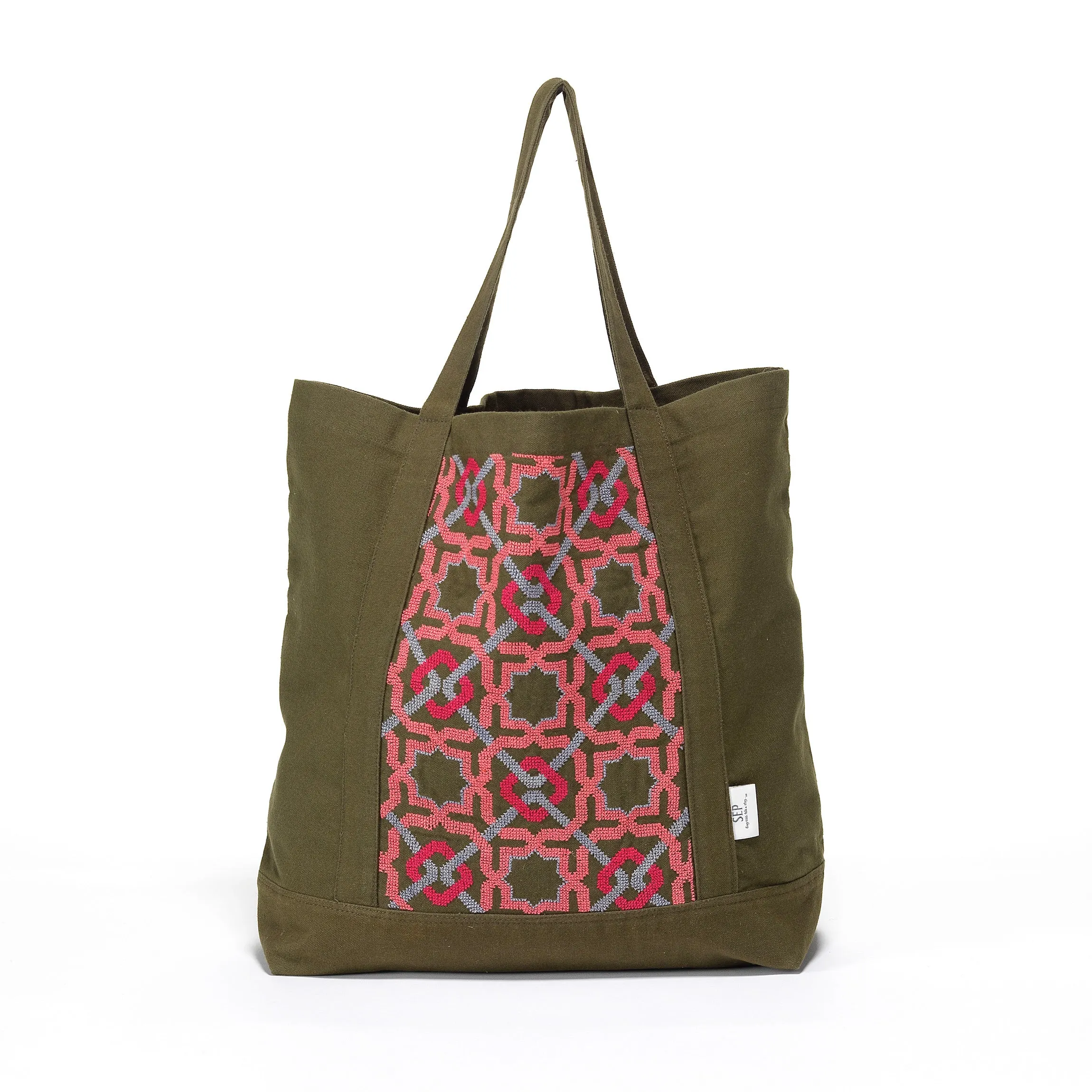 KHAKI CANVAS BAG ALHAMBRA