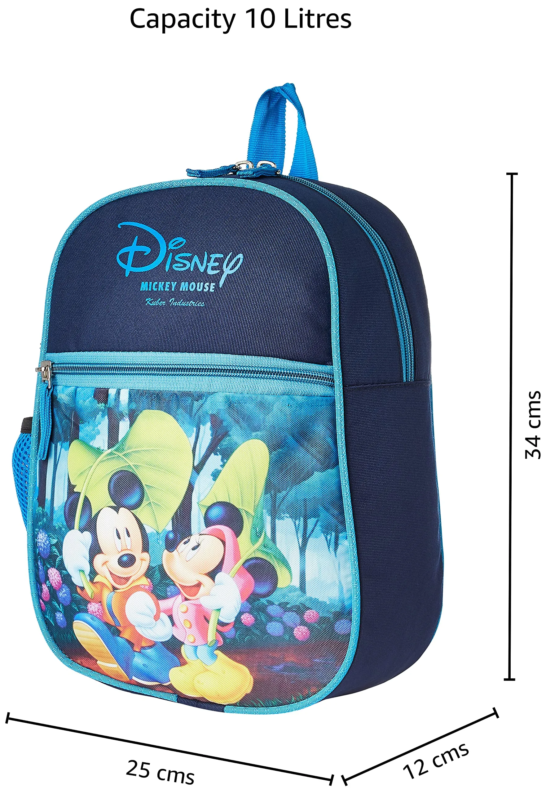 Kuber Industries Polyester Disney Print Unisex School Bag|Kids School Backpack|School Bag for Girls, Boys|Disney Mickey Minnie|Blue