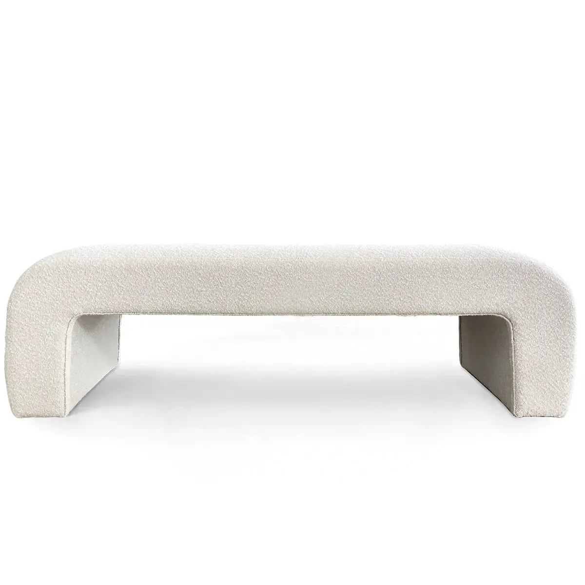 Lily 60" Modern Beige Boucle Waterfall Bench