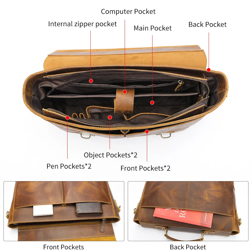 LuxeLeather Laptop Messenger Bag