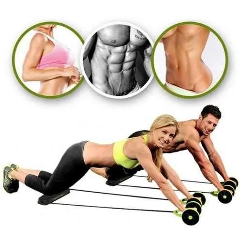 Multifunctional Abdominal Wheel Resistance Pull Rope Intensity Adjustable Muscle Fitness Equipment