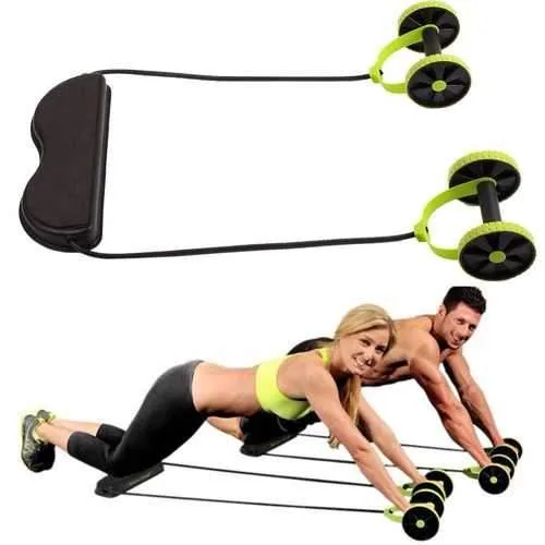 Multifunctional Abdominal Wheel Resistance Pull Rope Intensity Adjustable Muscle Fitness Equipment