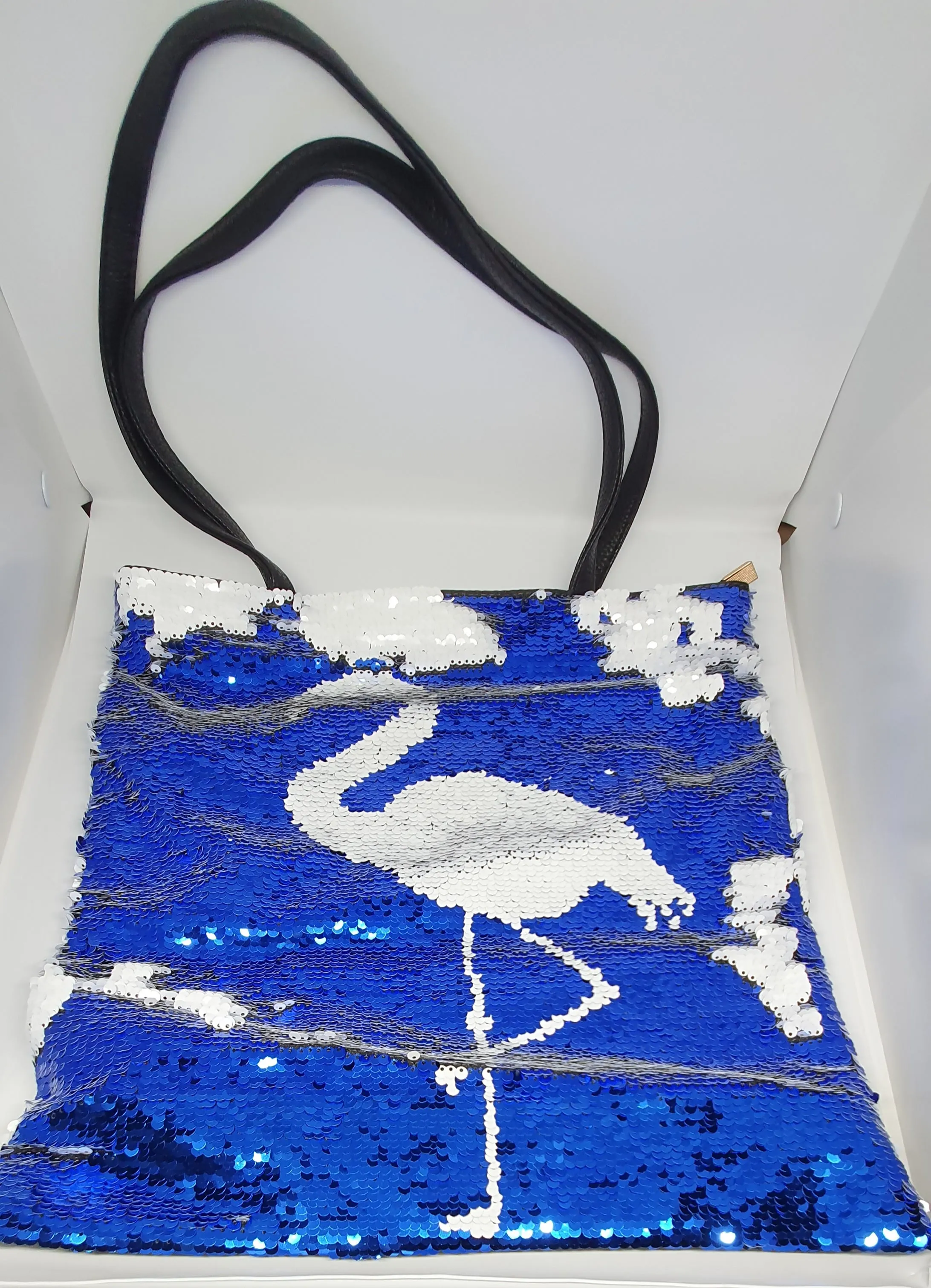 Reversible Sequins Bag with Flamingo design (with zip)