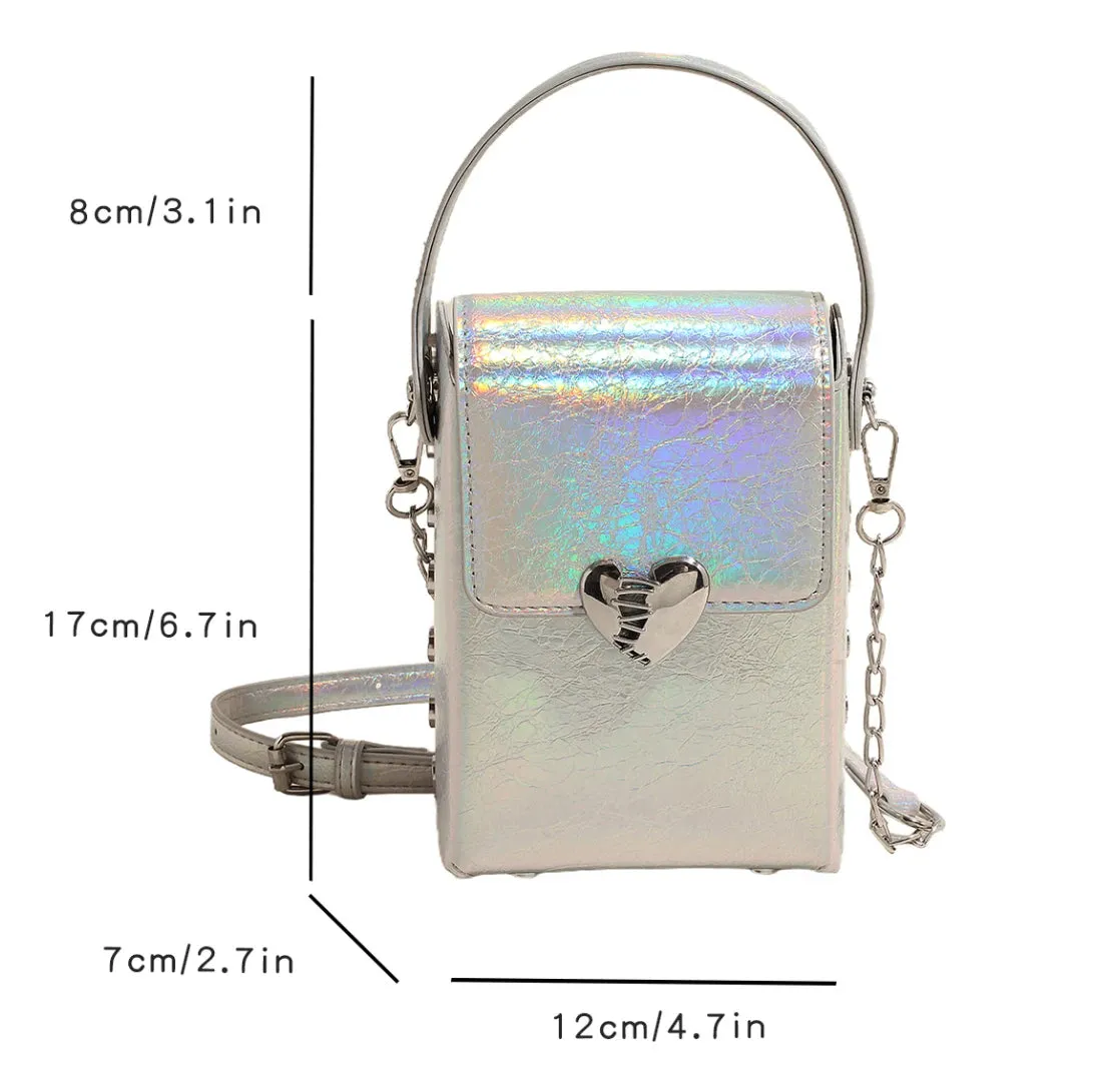 TAVIMART  -  Cute Heart Shape Buckle Crossbody Phone Bag Ladies 2024 New Mini Small Pu Leather Flap Messenger Bag Female Handbag And Purse