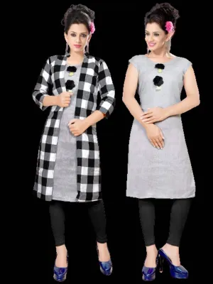 trendy cotton kurti with shrug