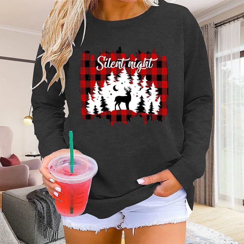 Trendy Women’s Halloween Sweatshirt – Stylish Round Neck & Comfortable Polyester Fiber