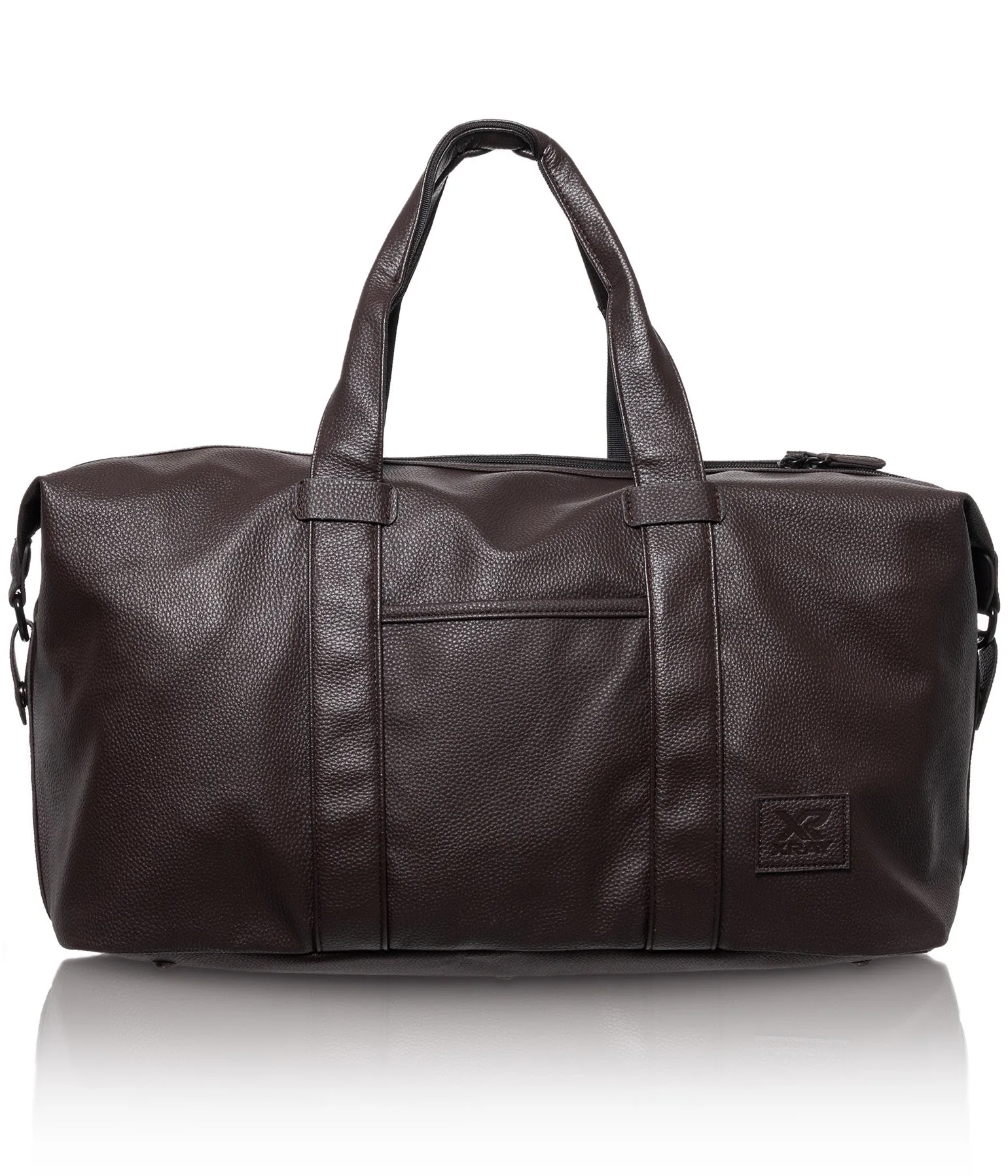 X RAY Men's Women's Classic Pebbled Faux PU Leather Large Travel Duffel Bag for Unisex