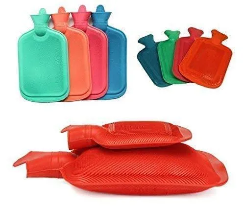 Your Brand Hot Water Bag/Bottle plain Rubber Heating Pad (0.5 L and 1 L capacity, 2 pcs, Multi color)